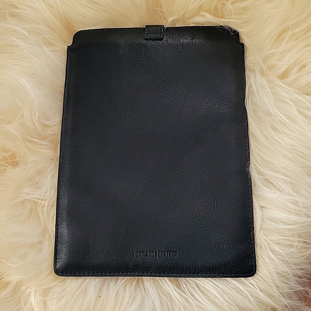Portland Leather Goods Black Leather Laptop Sleeve